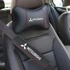 Car Seat Headrest Sleeping Neck Pillow Safety Belt Shoulder Pad Protector Cover for Evolution X Lancer EVO Accessorie