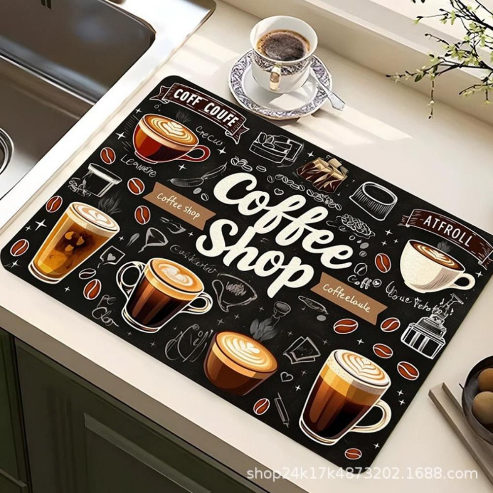 Kaffee Wasser Tasse Kieselgur Geschirr Matte Schnelltrocknend Rutschfest Abtropfmatte für Geschirr Arbeitsfläche Dekor Kaffeemaschine Geschirr Pad