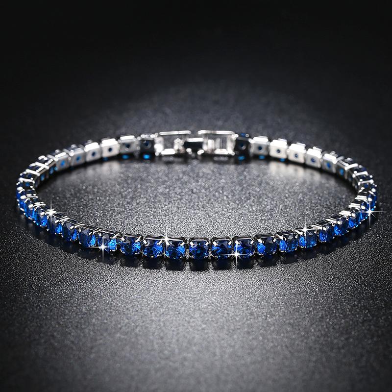 2025 New Fashion Green Crystal Friendship Bracelets Bangles for Women Silver Color Round Zircon Charm Bracelet Braclet Gifts