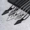 Vintage Viking Spearhead Necklace Stainless Steel Triangular Arrow Pendant Talisman Jewelry Gift for Men