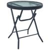 Day and Night - Day and Night Steel and Black Glass Bistro Garden Table 40x46 Cm
