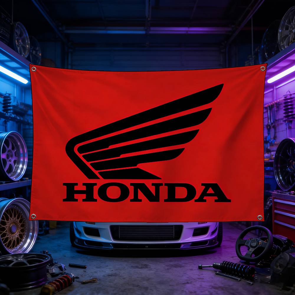 Motorcycle For HONDA Flag 120g Polyester Sublimation Print Durable Hanging Banner Home Decor Gift BO8