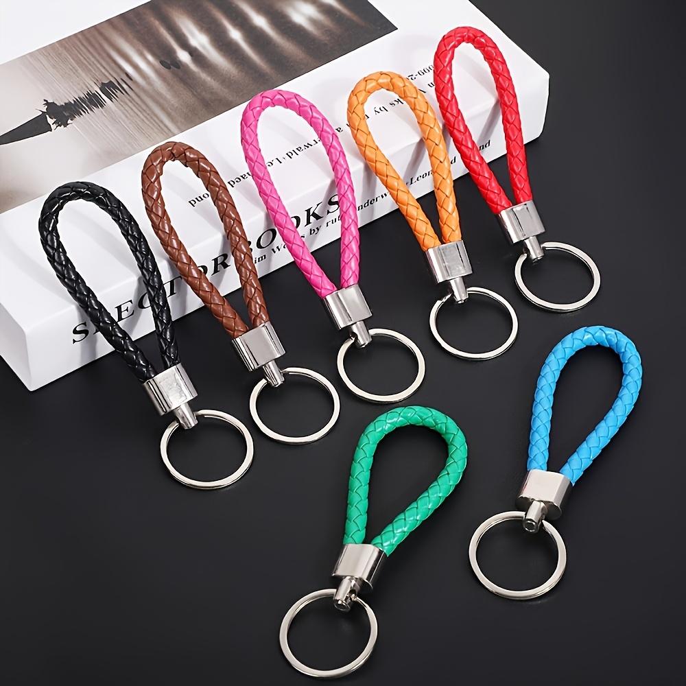 Colorful Braided Faux Leather Keychains Car Key Rings with Metal Clip Perfect for Party Gifts & Seasonal Presents Adorable Keychains