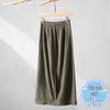 RAIN.CUN Women's Thin Linen Blend A-line Midi Skirt