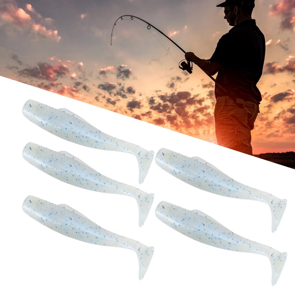 2Set 6pcsSet Artificial Simulation Solf Silicone Fishing Lure Soft Bait T Tail Accessory6#