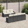 VidaXL Ensemble de canapé de jardin de 8 pièces avec coussins noir poly rattan acacia 3347789