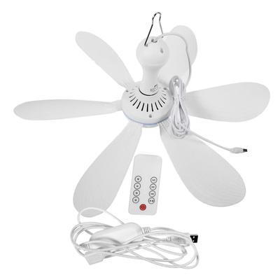 Stille 6 Bladen USB-Aangedreven Plafondluifel Ventilator met Afstandsbediening Timer 4 Snelheden Hangende Ventilator voor Camping Bed Slaapzaal Tent Nieuw