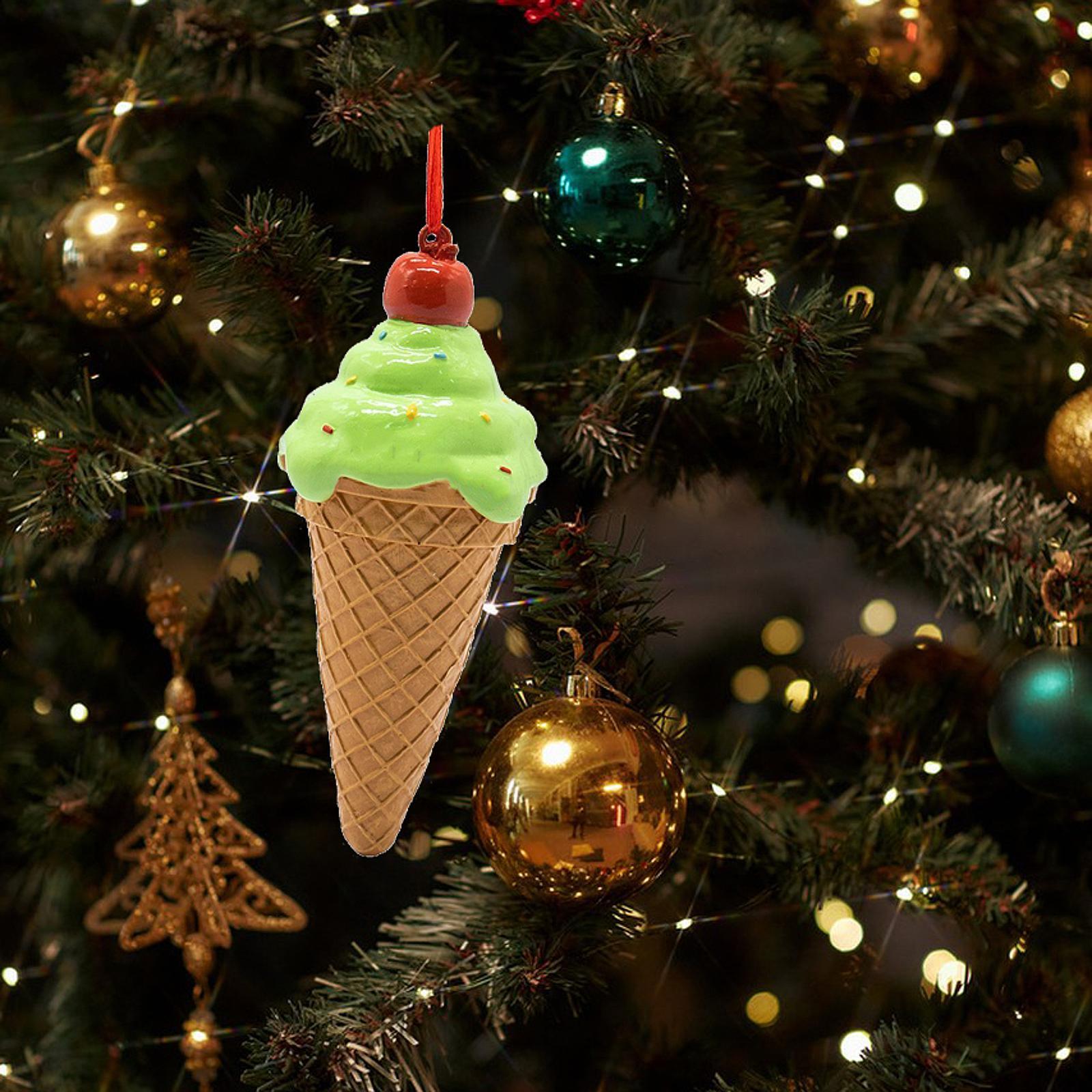 

Украшение-рожок для мороженого Декоративный фотореквизит Декор для десертов Коллекционный кулон-мороженое для праздника, Рождества, Хэллоуина, Вечеринки, зелёный