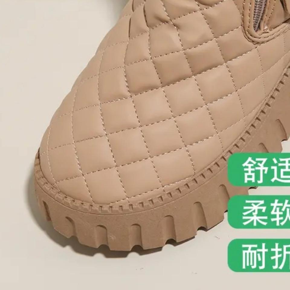 Women's Boots Winter Plush Cotton Boots Warm Platform Comfort Cold Proof Bottes Femmes Zipper Anti Slip Snow Boots Botas Mujer