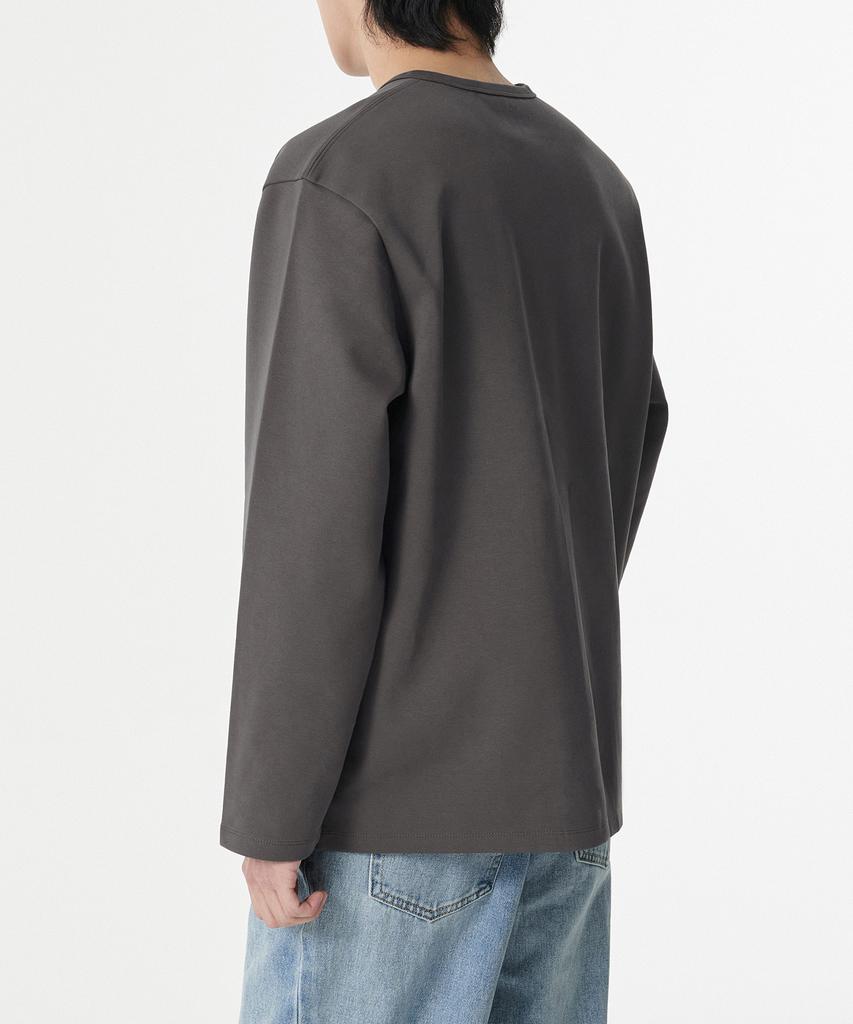 MUSINSA STANDARD Heavy Ponte Relaxed Crew Neck Long Sleeve T-Shirt [Gunmetal]