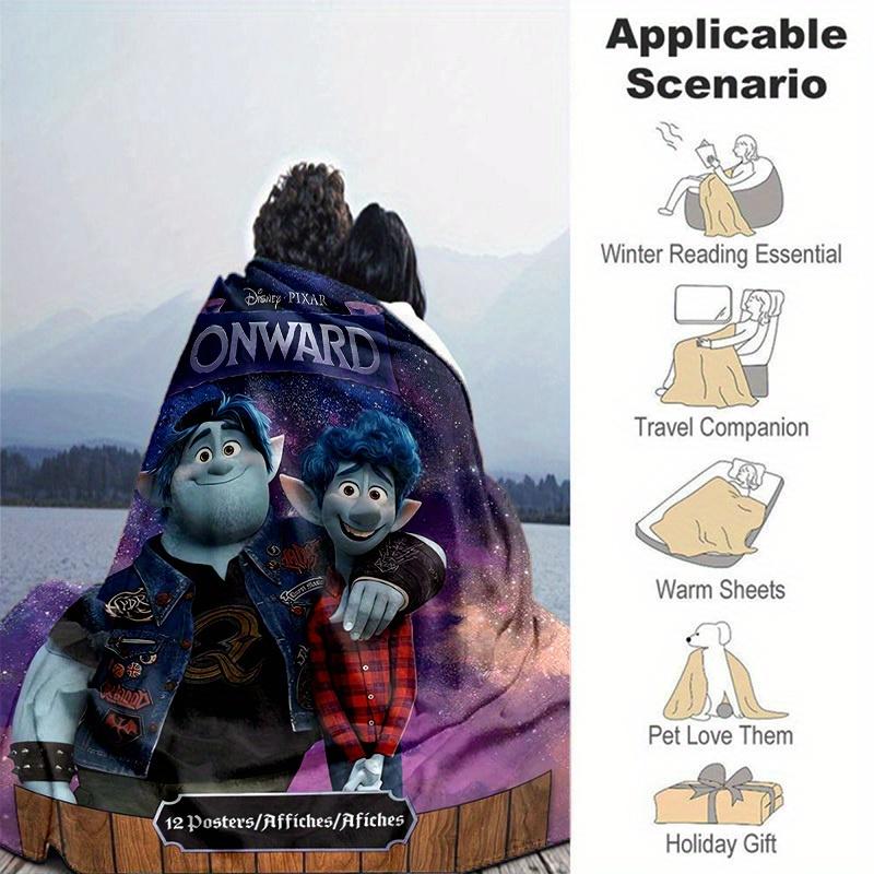 1pc, Onward Movie Merchandise: Blue Elf Brothers Home Decor Blanket Perfect for Couch, Bed, Travel, Camping, Car