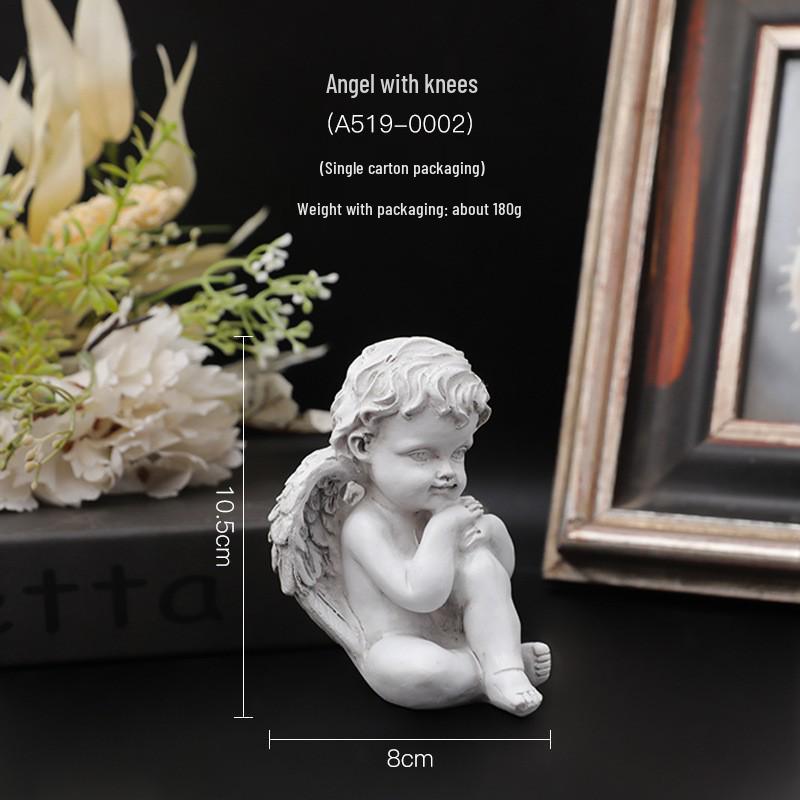 Nordic Angel Girl Sculpture - Resin Figurine for Living Room Décor