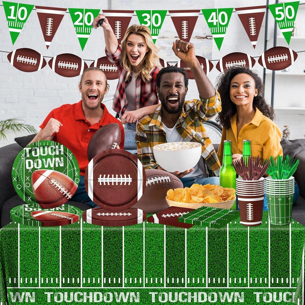 Rugby Geburtstagsparty Dekoration Set - Super Bowl Fan Banner & Ornamente