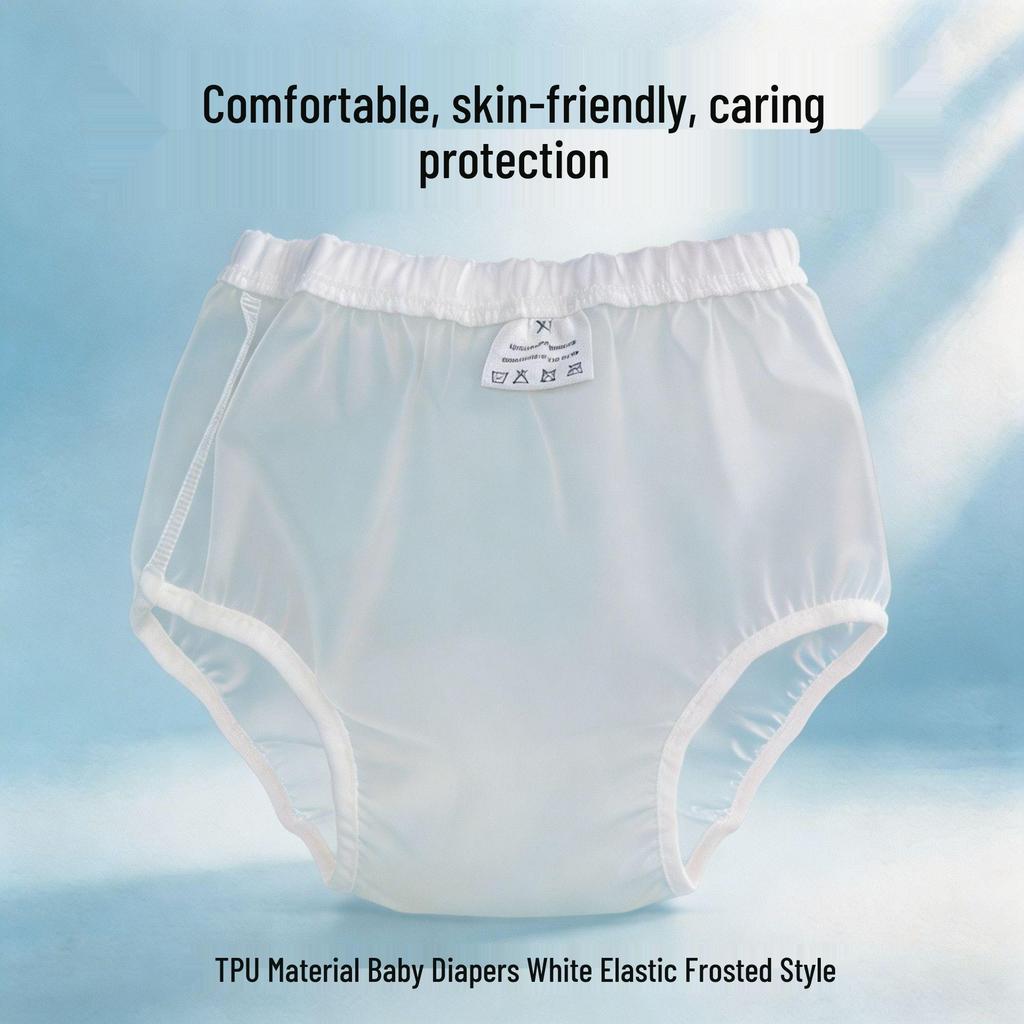 Frosted Transparent TPU Waterproof Adult Diaper Cover - Washable, Breathable, Leak-Proof Incontinence Pants