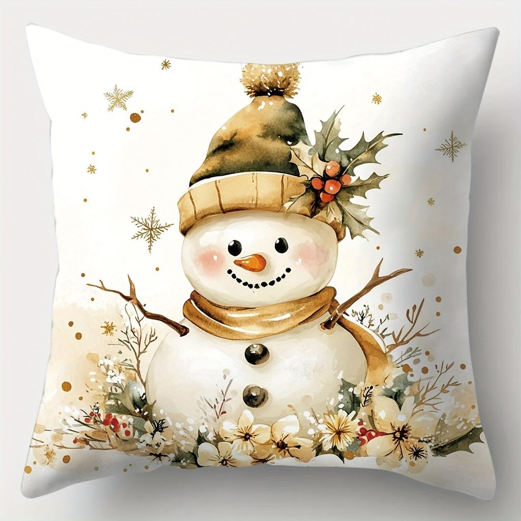 Juledekorasjon putevar Julenissen Snømann girland julepynt putetrekk Sofapute sett hjemmedekorasjon