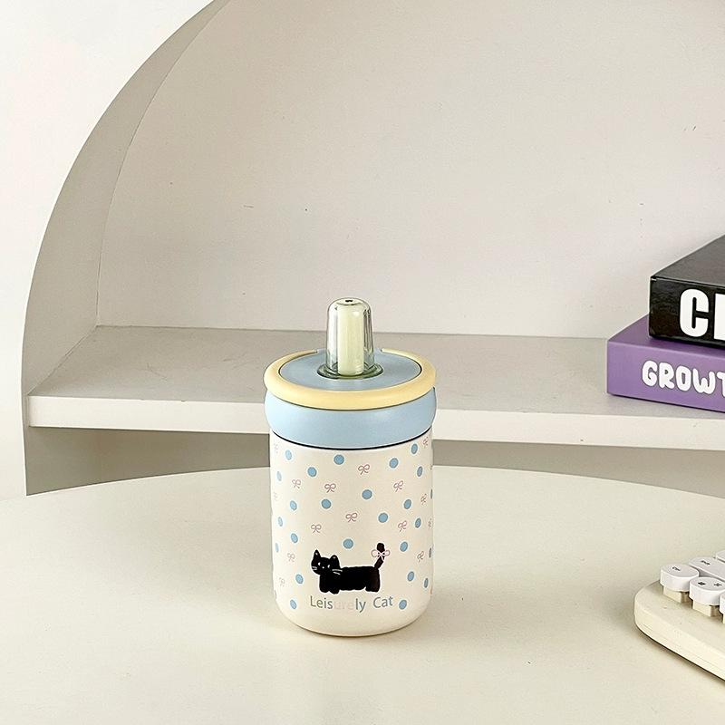 

Очаровательный стакан с трубочкой и ручкой «Черный котенок» с термоизоляцией - Нержавеющая сталь, Портативный и Идеальный для студентов 500ml синий