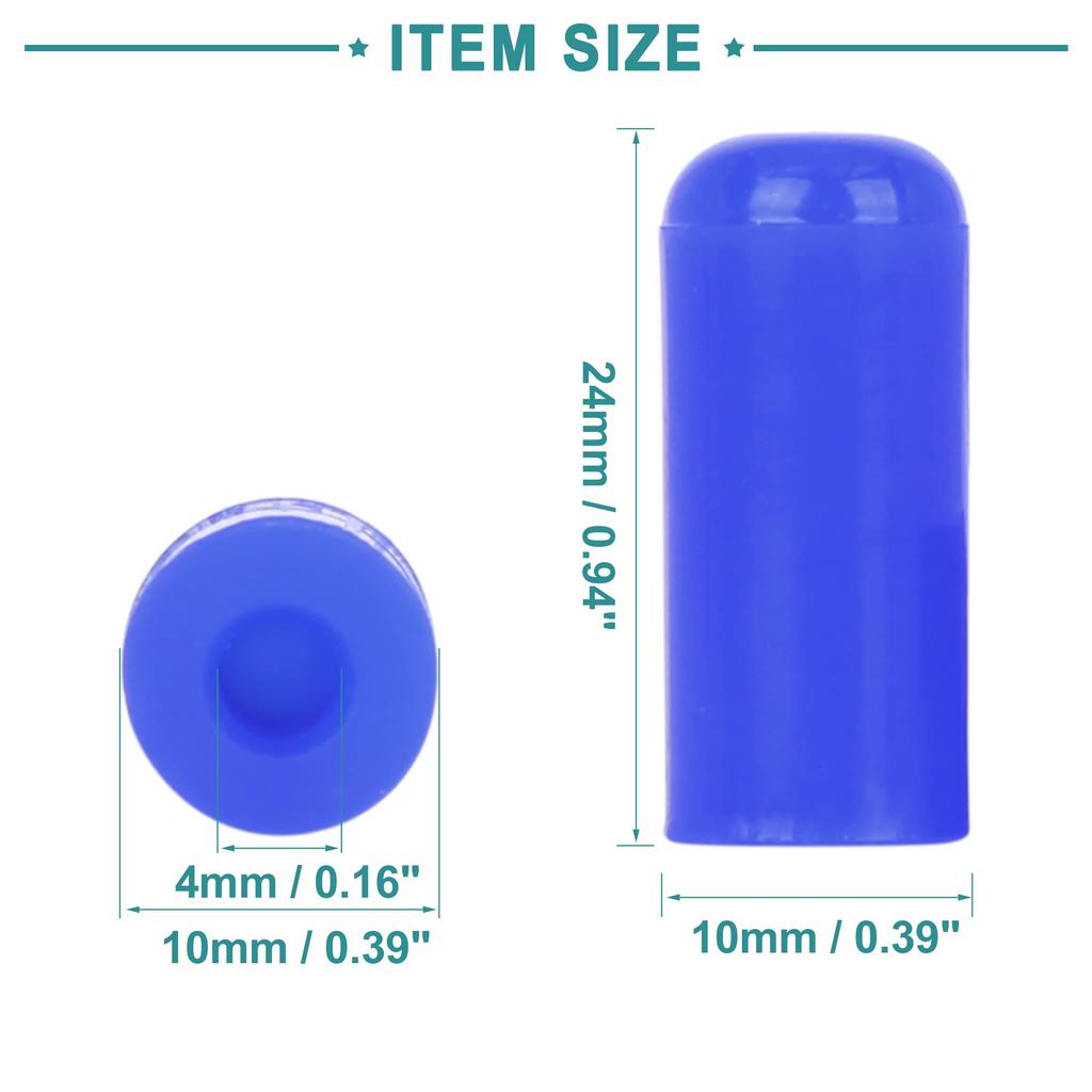 ACROPIX Silicone Blanking Cap Intake Vacuum Hose Tube Endven 4mm Blue 8pcs