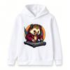 Kids Boys Girls Hoodie, Cute Hedgehog DJ Print Pullover Hooded Sweatshirt, Casual Long Sleeve Tops for Music Lovers Teen Children Daily Wear Party Gif
