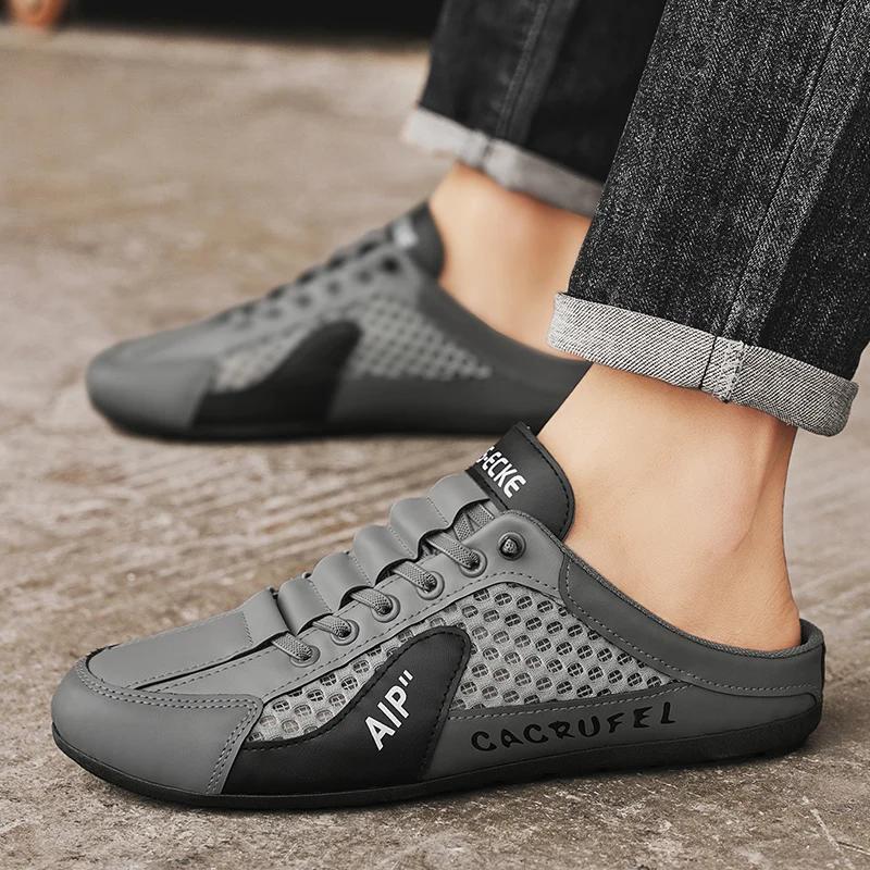 Fashion Men Casual Shoes slip on shoes lightweight loafers men sandals breathable half slippers canvas shoes Zapatillas Hombre