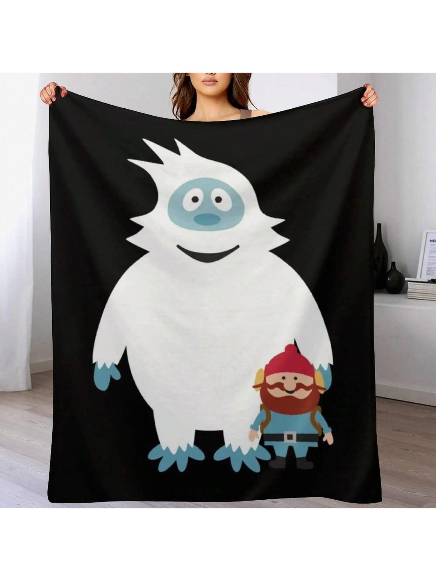 Abominable Snowman Friend T-Shirt Throw Blanket Sofas Weighted Flannel For Sofa Blankets S разноцветный