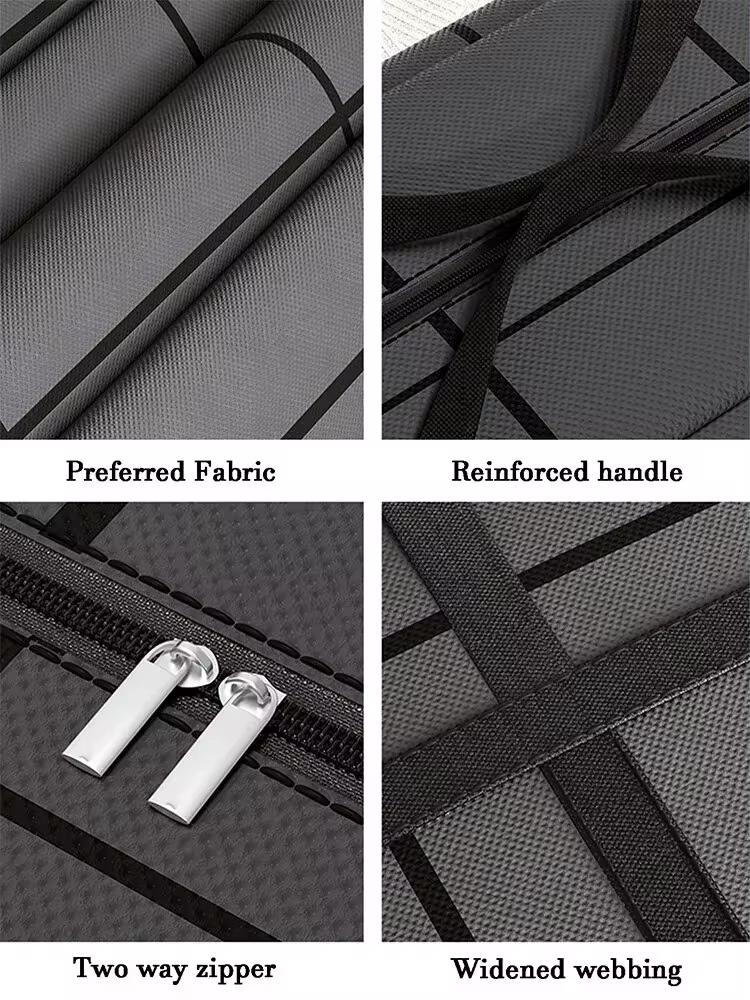 1PC Large Capacity and Super Load-bearing Black Composite Material Storage Bag Dustproof and Moisture-proof with Zipper