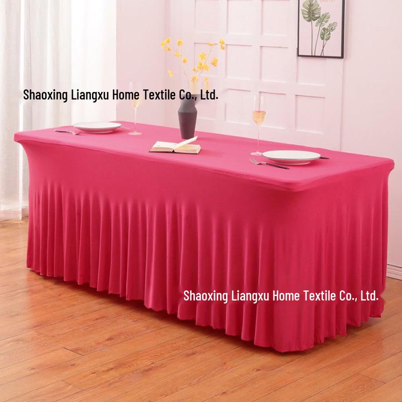 6FT Rectangular Stretch Table Cover with Jellyfish Skirt for Weddings and Banquets