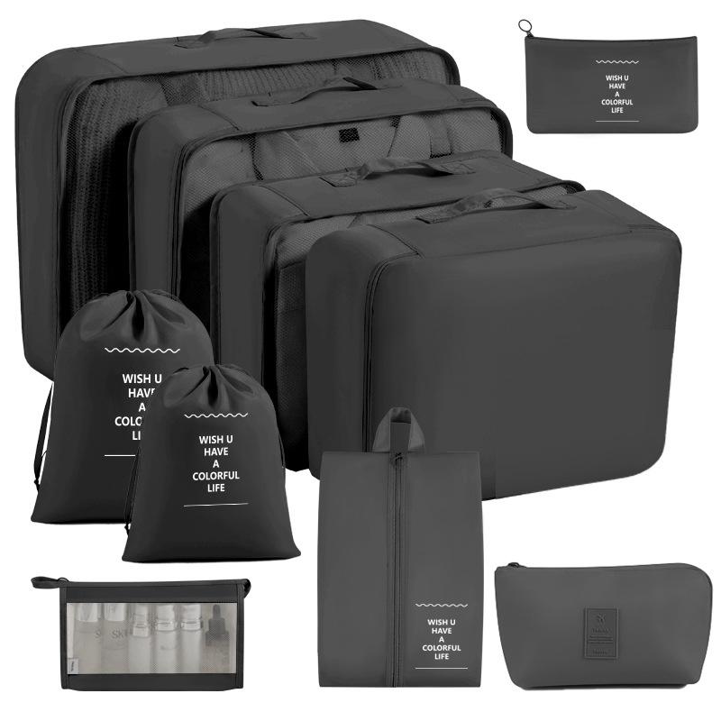 Eight-Piece Waterproof Travel Storage Bag Set for Business Trips - Large Capacity