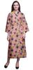 Bimba Light Purple Floral Leaves & Tazetta Daffodils Long Robes For Women Printed Bride Getting Ready Bridesmaid Robes Cotton Bathrobes