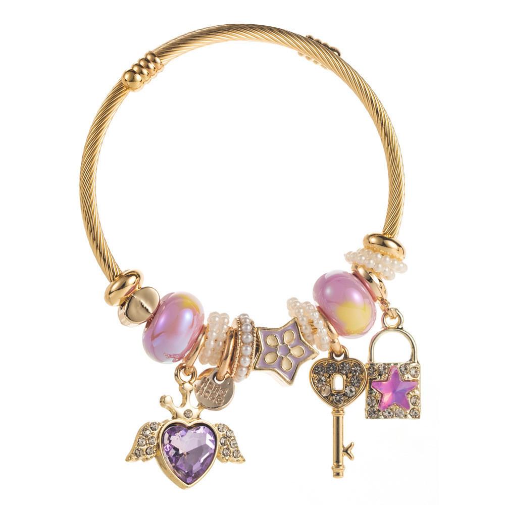 Fashion Heart Pendant Bracelet For Women With Stainless Steel And Electroplating For Love Gift