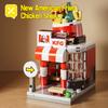 DIY Store Building Blocks Model Fast Food Restaurant Coffee Shop Puzzle Assembled Children's Educational Toys Birthday Gifts