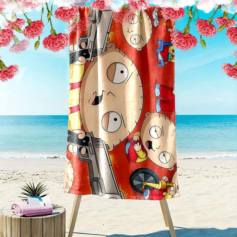 Stewie Griffin Family Guy Print Beach Towel, Large Soft Quick Dry Towel for Beach Camping Swimming