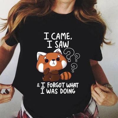I Came I Saw I Forgot What I Was Doing Tee Shirts Short Sleeve Harajuku Style Black Shirt Summer T-Shirts Women’s
