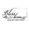 Vinyl-Wandaufkleber „Blessed This Home And All Who Enter“ für den Eingangsbereich und das Wohnzimmer