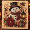 2D Flat Christmas Craft Kit Wood Framed Living Room Wall Art DIY  Painting Kit  Home Decor