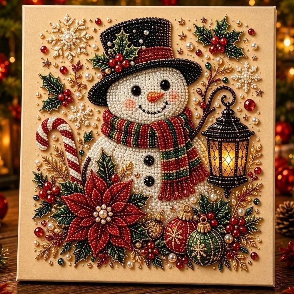 2D Flat Christmas Craft Kit Wood Framed Living Room Wall Art DIY Painting Kit Home Decor