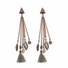 Bohemian Turquoise Owl Dream Catcher Tassel Earrings for Women