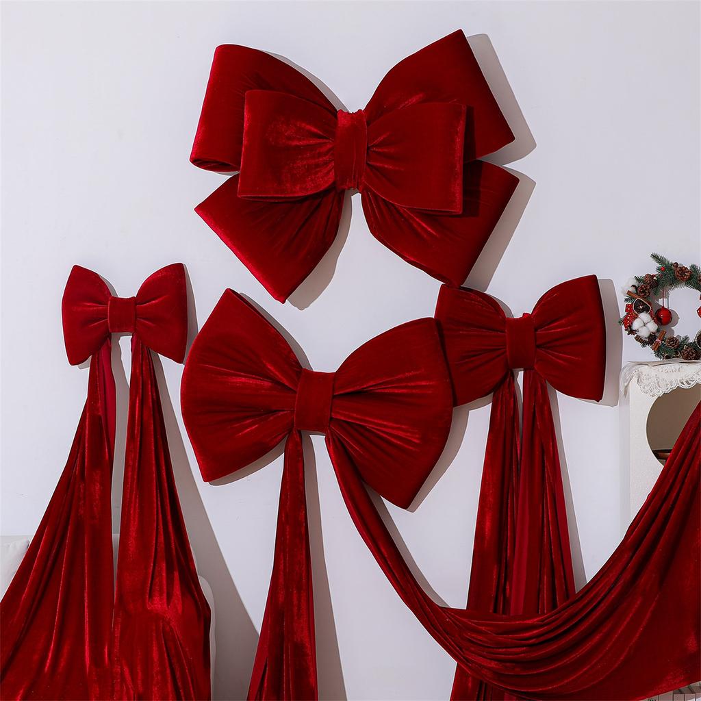 Dekoracja Świąteczna Aksamitna Kokarda Wisiorek, Duża Kokarda na Choinkę, Dekoracja Atmosfery Sceny Świątecznej Ekspozycja Centrum Handlowego Wisząca Ozdoba