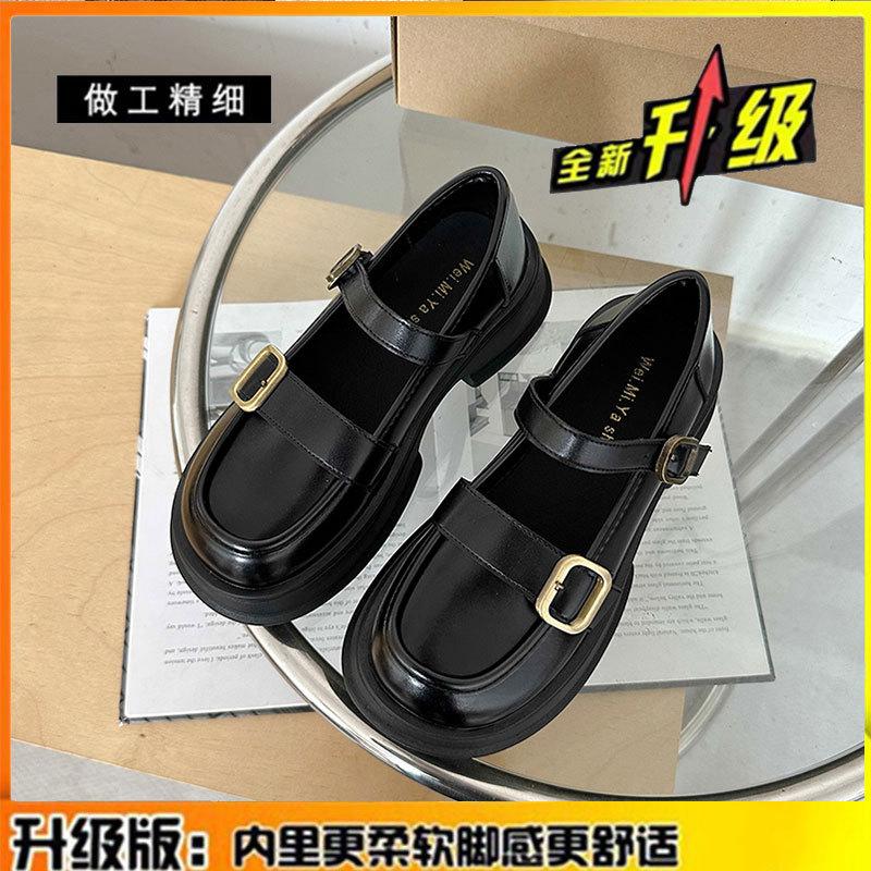 Platform British style small leather shoes women's shoes 2025 spring and summer new retro Mary Jane loafers genuine leather shoes