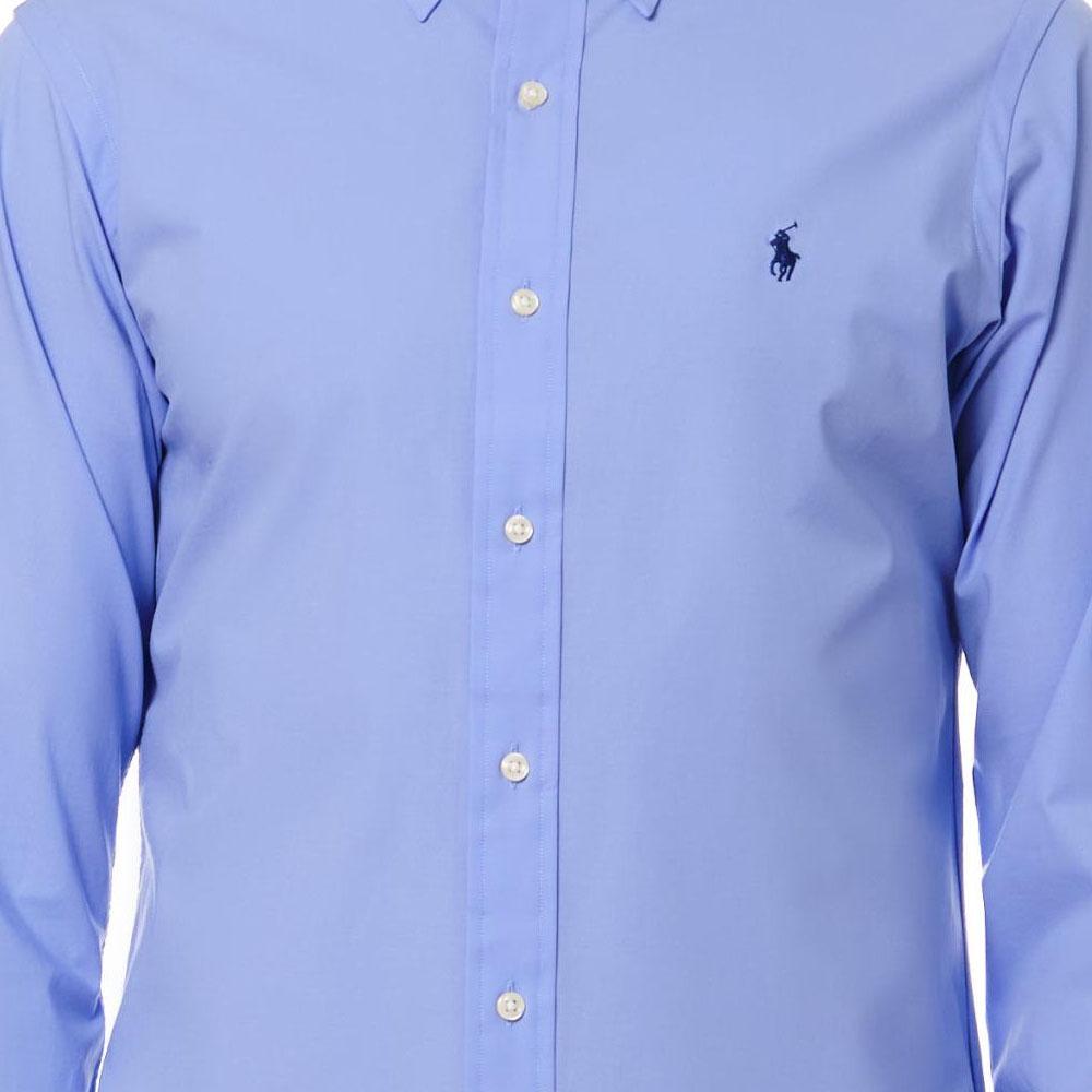 

Polo Ralph Lauren Однотонная рубашка поло с вышитым изображением животных, однобортная рубашка с длинным рукавом, мужские рубашки синего цвета 710869079-001 XL