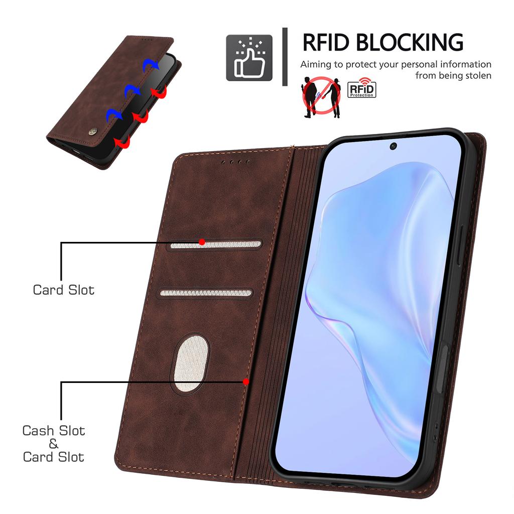 Wallet Case for Galaxy S24 - Leather/PU, Brown