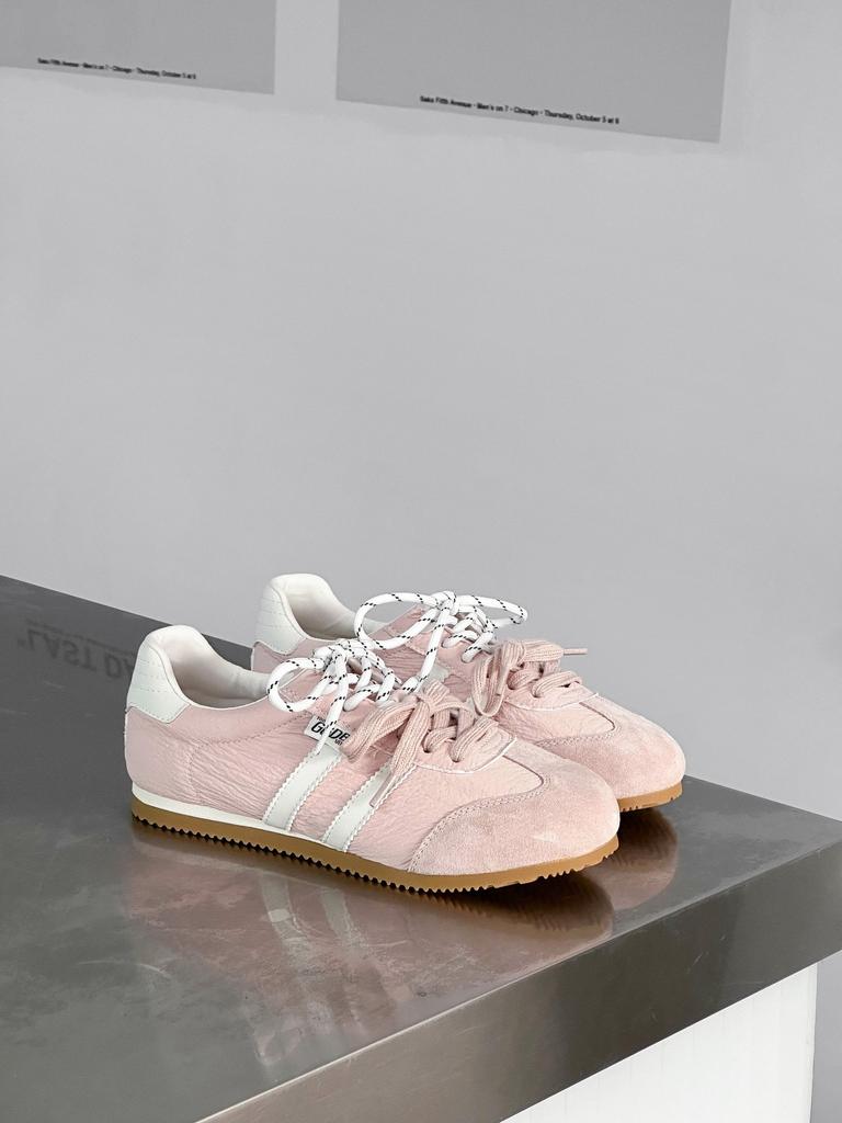Leather German training shoes women's 2025 spring new flat-bottomed casual board shoes sports shoes versatile soft-soled comfortable little white sh