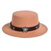 Autumn and winter woolen hat women's western retro cowboy hat five-pointed star decorative flat top top hat
