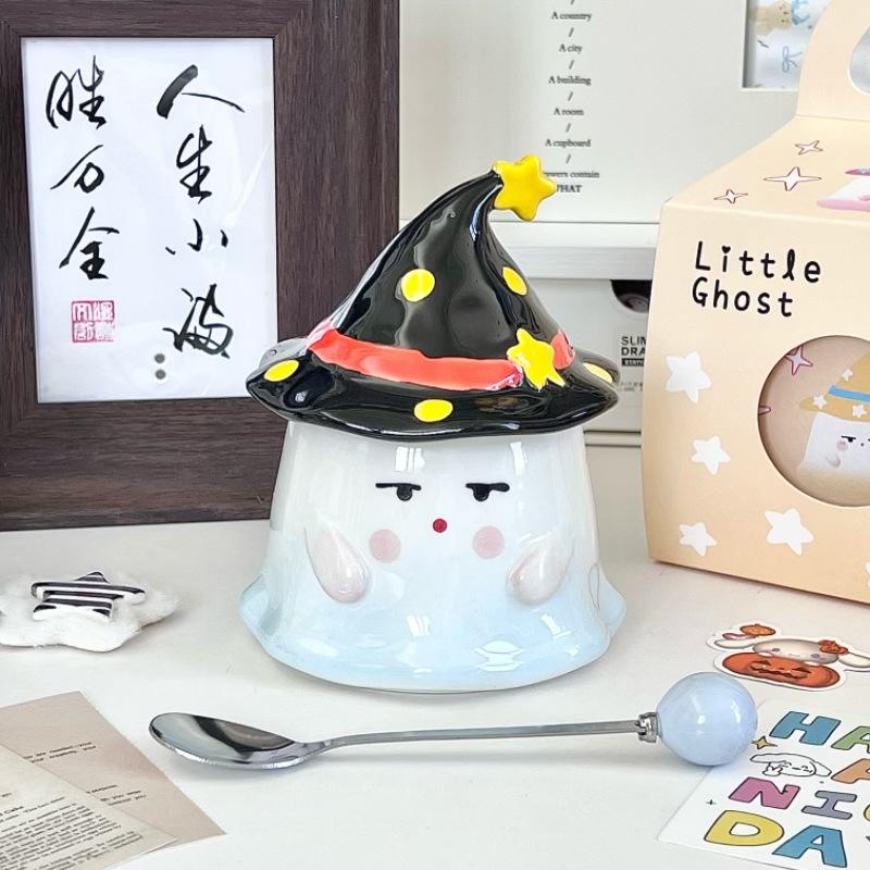 Geburtstagsgeschenke für Mädchen, bizarre Geister-Keramiktassen, hochwertige Becher, bedeckte Freundinnen-Souvenirs