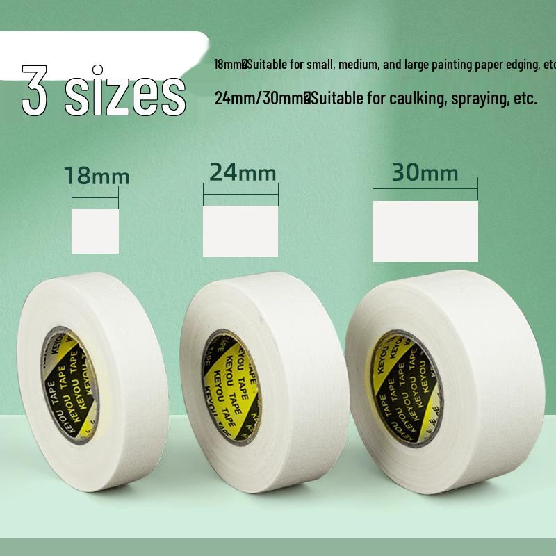 Residue-Free White Texture Paper Tape for Art Students - Decorative Edge Sealing & Spray Painting Masking Tape