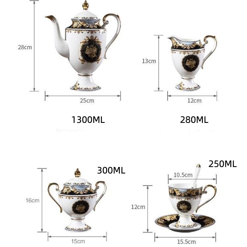 British Royal Bone China Coffee Cup and Saucer Set, Luxury Tea Cup Set for Espresso, Latte & Afternoon Tea