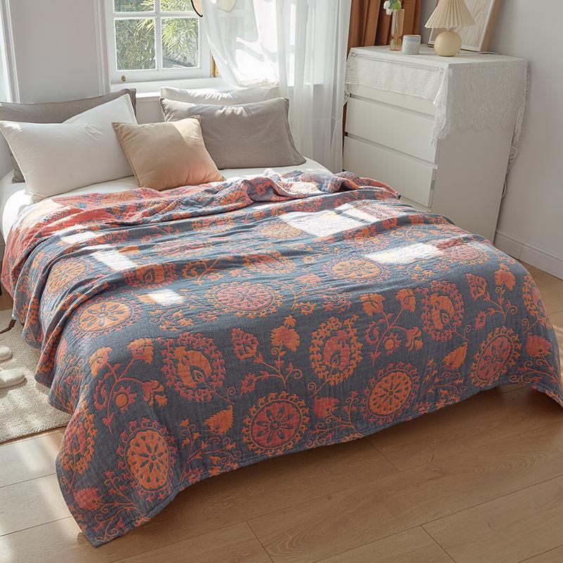 Pure Cotton Gauze Blanket - Four-Layer Single/Double Nap Blanket, Summer Air Conditioning Quilt