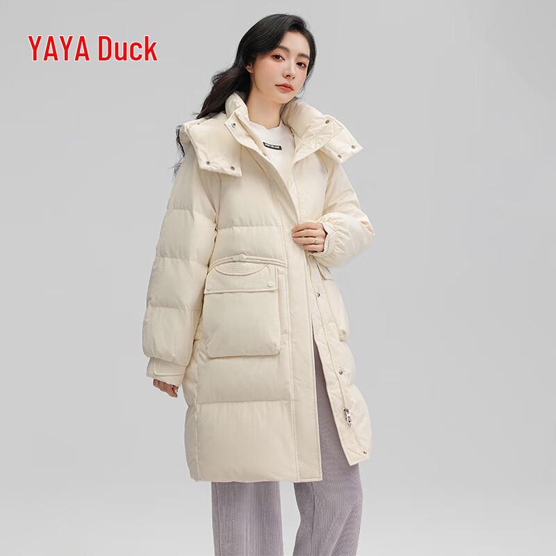 Женский пуховик YAYA в корейском стиле, длинный, с капюшоном M