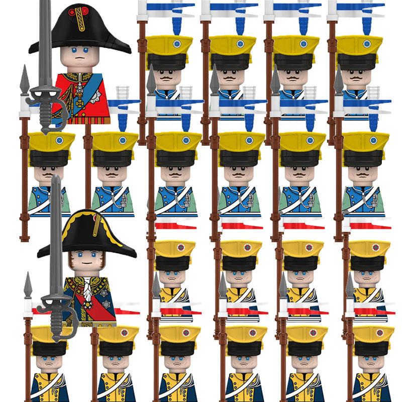 Medieval Castle Knight Soldier Building Blocks Napoleon Figures British French Infantry Cavalry General DIY Toy Gift S001