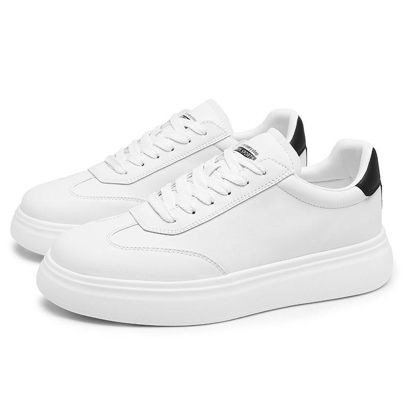 2025 new breathable spring thick-soled white shoes versatile youth board shoes casual Korean version lace-up shoes trendy shoes