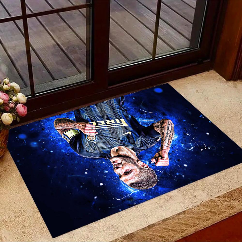 Inter Milan Player Action Area Rug Perfect for Hallway Playrooms Game Room Kitchen Antislip Carpet Office home decor Wedding Party Gift